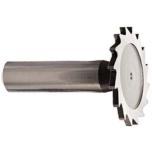 KEO 69040 High-Speed Steel Narrow Width Keyseat Cutter, Uncoated (Bright) Finish, Round Shank, 1/2" Shank Diameter, 3/4" Cutter Diameter, 10 Straight Teeth, 1/16" Face Width