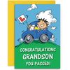 Grandson Driving Test Pass Congratulations Card - Medium Sized Card