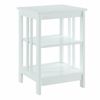 Convenience Concepts Mission Square End Table in White Wood Finish