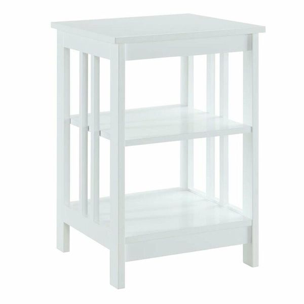 Convenience Concepts Mission Square End Table in White Wood Finish