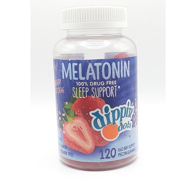 Dippin' Dots 5 mg Melatonin Sleep Support 120 ct-Strawberry Sunset Cream-EXP5/25