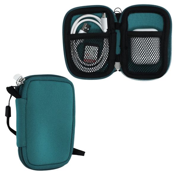 kwmobile in-ear headphones case - earphone case neoprene pouch jade