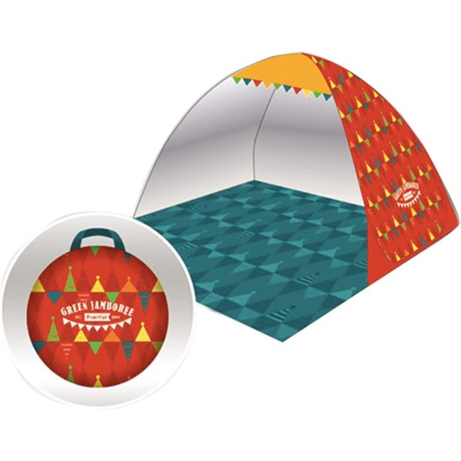 Asahi Koyo Green JAMBOREE Pop-up Tent, Compact Storage, Includes Carrying Bag, Pegs, Orange, Size: W 49.2 x D 41.3 x H 39.4 inches (125 x 105 x 100 cm)