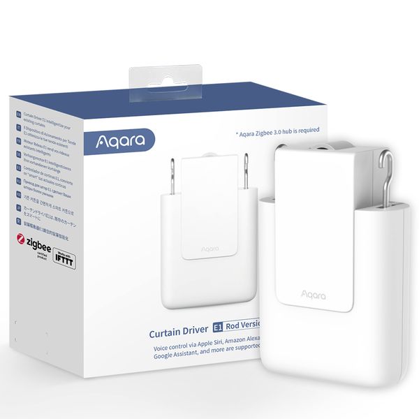 Aqara Smart Curtain Motor E1(Rod Version, 1 Pack), REQUIRES AQARA Zigbee 3.0 HUB, Electric Curtain Driver for Remote Control and Home Automation, Support HomeKit, Alexa, Google Assistant and IFTTT