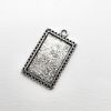 30x20mm Silver Pewter Rectangle Decorative Charm Finding – Lead-Free, 4pcs