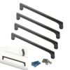 Zerniple 96mm Grey Handle Pull Solid Zinc Alloy Drawer Wardrobe Handle Pull Kitchen Cabinet Handle Cupboard Knobs (4 Pieces)