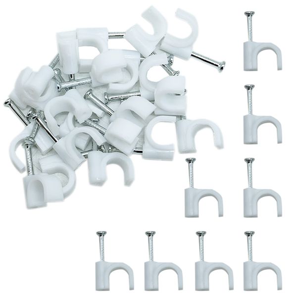 7mm Round Cable Clips 100pcs Assortment Cable Holder Management Wire Tidy Clips