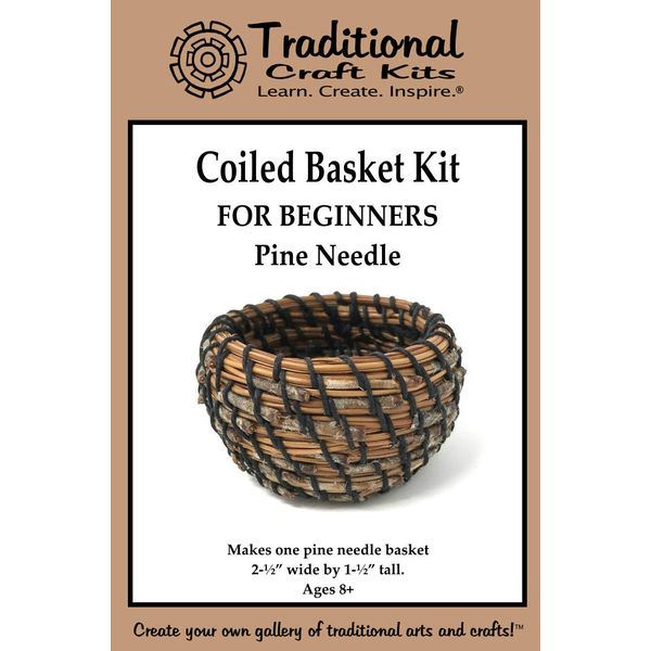 Traditional Craft Kits Coiled Basket Kit Beginners - Pine Needle - Basket Weaving Kit Set, Complete with Instructional Booklet and Basket Making Supplies