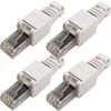 4x RJ45 CAT6a Connectors & Boots –Tool-less Colour Coded Easy Wiring – Ethernet Plugs – Network Data Router Replacement Cable Ends – Quality Strong Construction