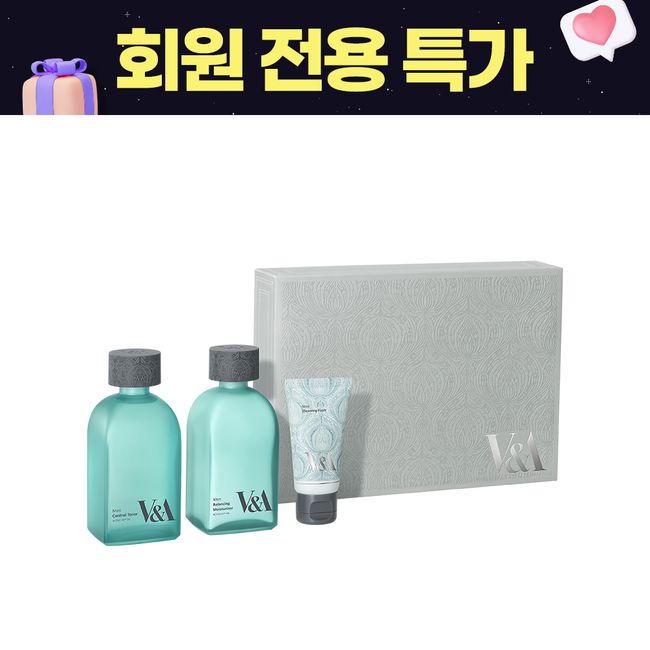 [Lounge exclusive special price] V&amp;A Men Skin Care Essential Set [Sebum + Pore + Repair]