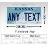 Kansas State License Plate Replica with Personalized Text 
