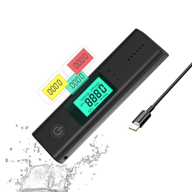 Alcohol Tester, Small Size, USB Rechargeable, Alcohol Detector, Non-Contact Alcohol Detector, Hangover and Drunk Driving Prevention, Professional Accuracy, LCD Display, Drinking Checker, Compact,