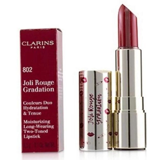 Clarins Joli Rouge Gradation Lipstick #802 Red Gradation Full Size New In Box