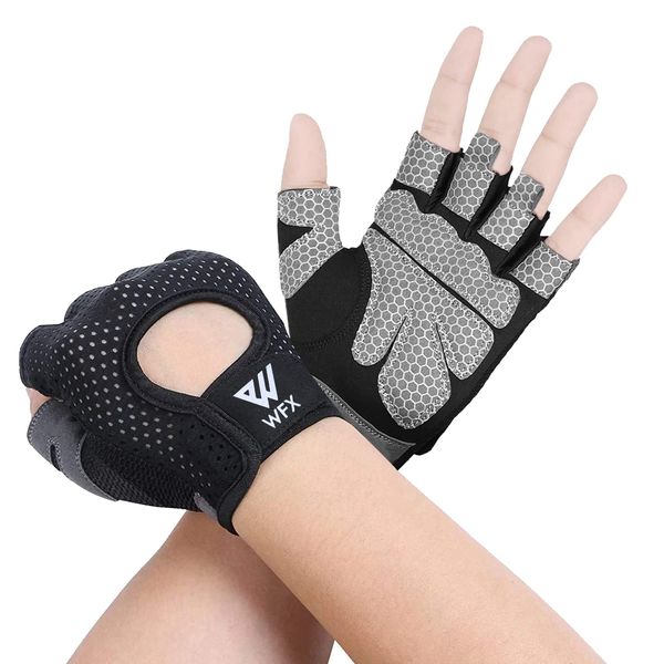 WESTWOOD FOX WFX Weight Lifting Gloves for Men Women Gym gloves with Wrist Wrap Support for Workout Training gloves Exercise Fitness, Hanging, Pull ups, Suit for Dumbbell, Cycling (XL, Black)