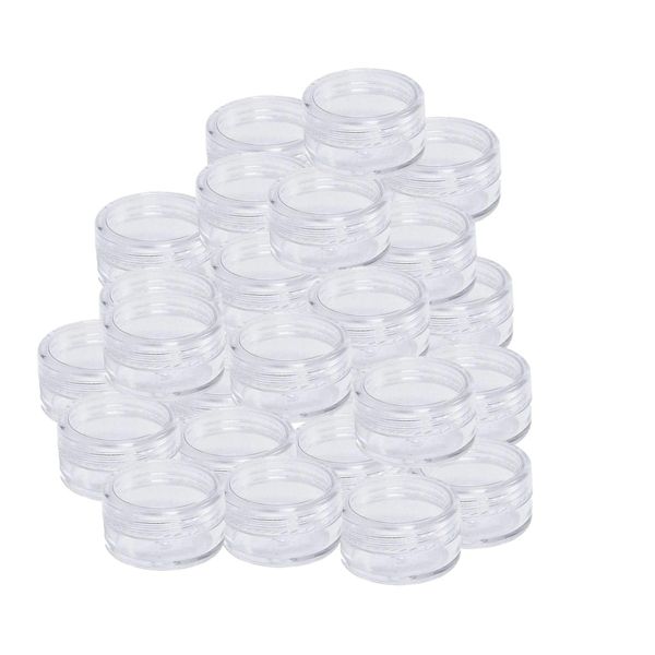 moonwood Container Refill 0.2 oz (5 g) with Lids Plastic Divided Transparent Cream Case Bead Case (100 Pieces)