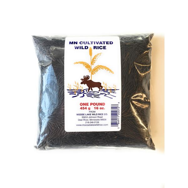 Moose Lake Wild Rice - Minnesota Cultivated Wild Black Rice with Recipes - Hand Harvested Wild Rice - 16 oz