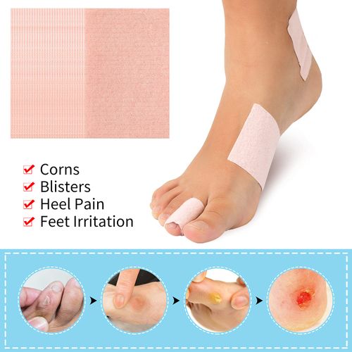 Precut Moleskin for Blisters, 30 Packs Adhesive Tape Patches for Friction on Feet, Toes, Hands, Shoes, Hiking, Heel Protection Pad Sheet, Pink