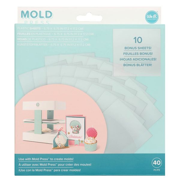 We R Memory Keepers Mold Press Clear Plastic Sheets, 40pc, Turn Everyday Objects into 3D Shapes for Crafting, Baking, Candy Making, Decorating, Also Works on Chocolate, Resin, and Wax, Art, Painting