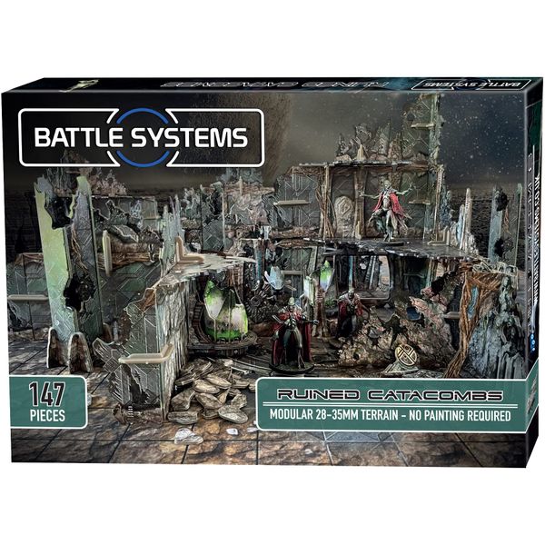 Battle Systems - Modular Tabletop 3D Gaming Sci-Fi Terrain - Perfect for 28mm-35mm Miniatures and Figures - No Painting Required - Science Fiction Aliens 40K Wargame - (Alien Catacombs)