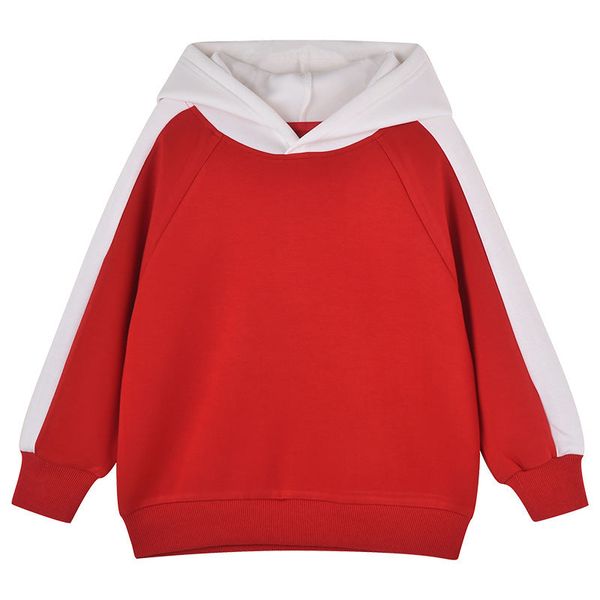 Baby Color Matching Design Loose Pullover Hoodie - 90 (12-24M) / Red