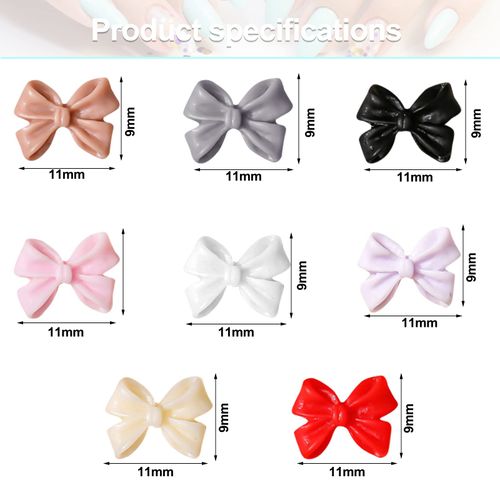 50 Pezzi Decorazioni per Nail Art 3D con Papillon, Decorazioni per Unghie, Strass per Nail Art, Gioielli per Unghie, 9 Colores Decorazioni Strass Unghie