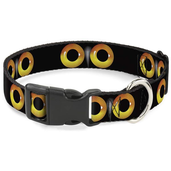 Buckle-Down 11-17" Owl Eyes 2 Plastic Clip Collar, Medium