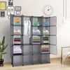 20 Cube Organizer Multifunctional Modular Storage with Hanging Rod - Gray