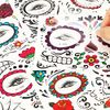 DPKOW Halloween Face Tattoos Makeup, 8 Pack Day Of The Dead Temporary Tattoos for Halloween Body Art Supplies, Spider Web Flowers Skull Tattoos Stickers for Halloween Costume Play Masquerade Supplies