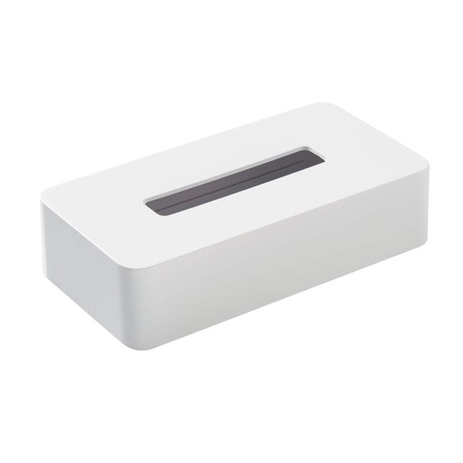 OHE ABS Resin Tissue Case, Rectangle, White, Approx. Length 9.6 x Width 5.1 x Height 2.8 inches (24.5 x 13 x 7 cm), Smart Home II, Paper Holder, Tissue Box, Magnet, Simple, Made in Japan