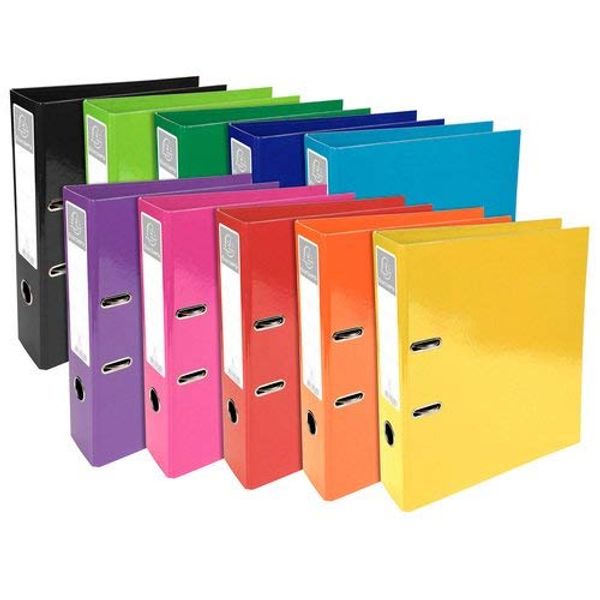 2 x Iderama Prem'Touch Spine Lever Arch File, Assorted Colours