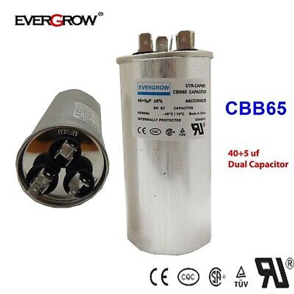 40/5 MFD uF Dual Run Capacitor 450VAC AC Electric Motor HVAC PREMIUM 40+5