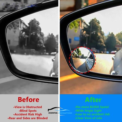 2 Pack Blind Spot Convex Car Mirrors 2 in Real Glass Round