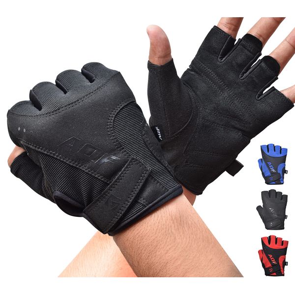 AQF Weight Lifting Gloves Ultralight Breathable Gym Gloves for Workout, Fitness, Cross Training, Bodybuilding Men Women (XL, Black)