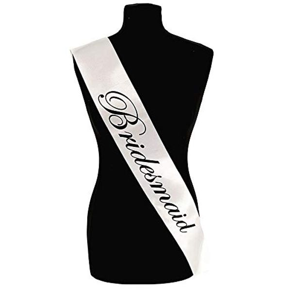 White with Black Writing ‘Bridesmaid’ Sash