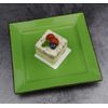 16 Pcs Square Beaded Stoneware Dinnerware set - Green, 16 Piece, Square Beaded