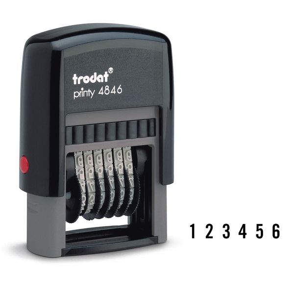 Trodat Printy 4846 Numberer Self Inking Stamp,Black