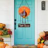Vintage Metal Thanksgiving Turkey Welcome Sign, Autumn Harvest Give Thanks Front Door Wall Hanging Decoration, Welcome Home Garden Wall Flag, Fall Thanksgiving Door Decorations