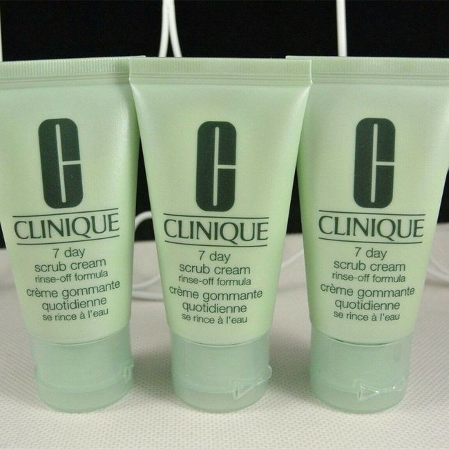 3 Clinique 7 Day Scrub Cream Rinse-Off Formula 1oz /30ml Each x 3 = 3oz New