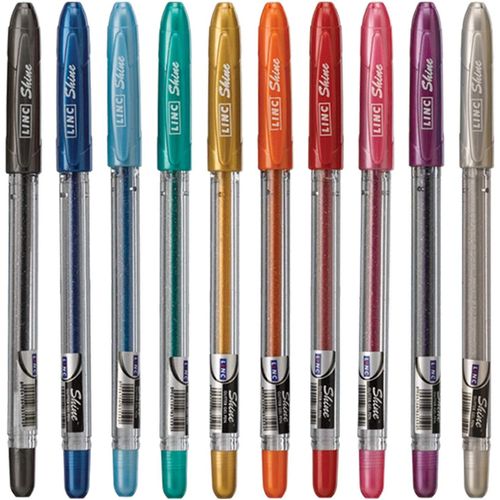Shine glitter gel pen 10 pk - Assorted