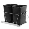 Double 35-Quart Pull Out Trash Can Under Cabinets Sliding Waste Bin Container 