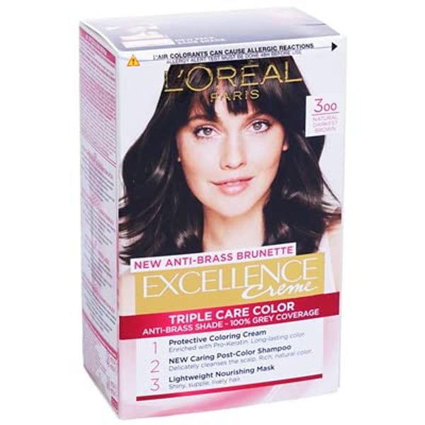 Loreal Paris Excellence Cream, 3 - Natural Darkest Brown