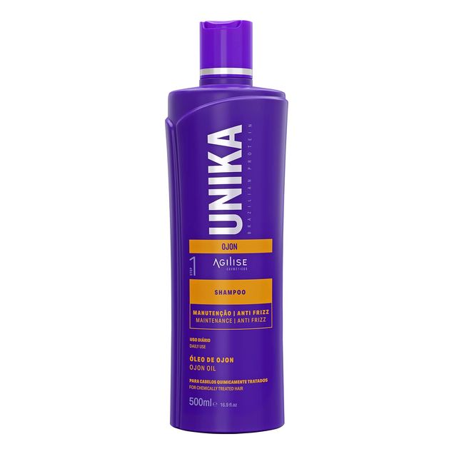 Unika Ojon Home Care Hair Shampoo - Chemically Treated Hair Care, Sulfate Free Shampoo - Vegetal Keratin, Coconut Oil, Ojon Oil, VEGAN -16.9fl.oz/500ml - AGILISE