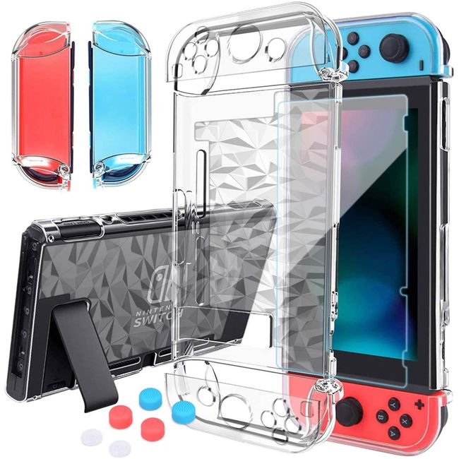 HEYSTOP Switch Case Compatible with Nintendo Switch, 9 in 1 Accessories kit  with Carrying Case, Dockable Protective Case, HD Screen Protector and 6pcs