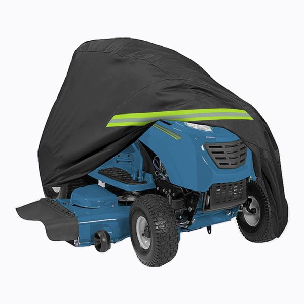 Riding Lawn Mower Cover Waterproof Heavy Duty Tractor Cover Fits Decks up to 54", Universal Fit Outdoor Lawn Mower Covers with Drawstring Storage Bag (72"L x 54"W x 46"H)