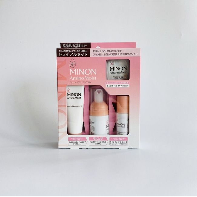 MINON Amino Moist Trial Travel Set Milky Cleaning / Whip / Lotion From Japan