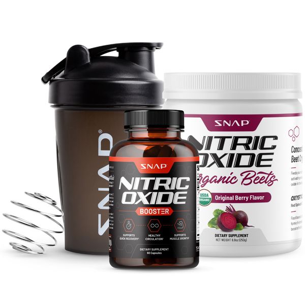 Nitric Oxide Booster Organic Beets Powder, Muscle Growth & Heart Health Bundle