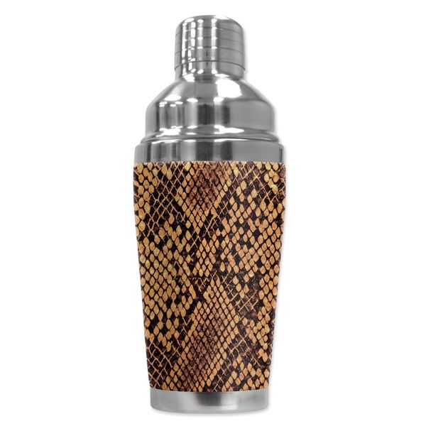 Mugzie "Snake Skin" Cocktail Shaker with Insulated Wetsuit Cover, 16 oz, Black