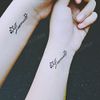 Yesallwas 6 Sheets Black English Character temporary tattoos unisex,Waterproof long lasting Fake Tattoos Stickers for kids girls teens Cool body Art Stickers