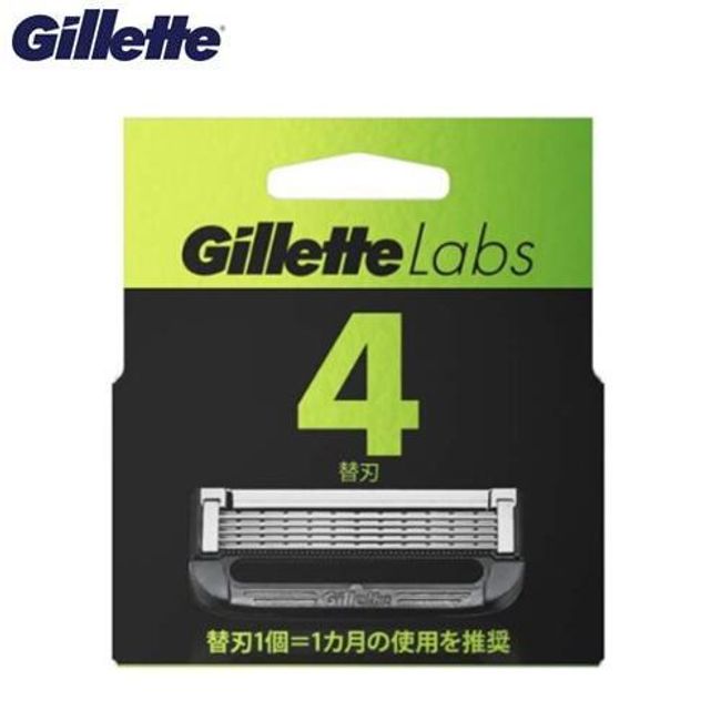 Gillette Gillette<BR> [Labs] [Replacement blades, 4 pieces]<BR> Exfoliating Ultra Thin Blade Gel Smoother Shaving Razor Beard Beard Replacement Blade Replacement Blade (L)