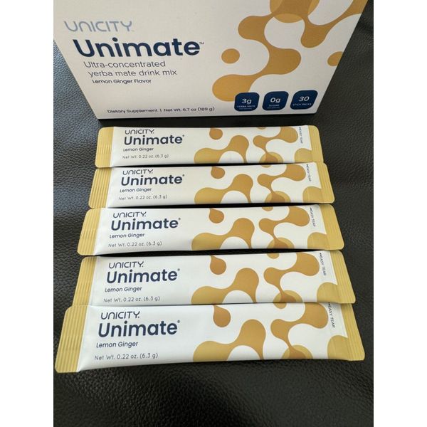 "New" Unicity Unimate Yerba Mate Supplement LEMON GINGER 5 Packets ~ Exp 6/2025